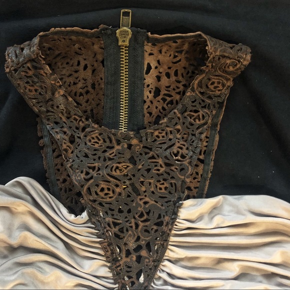 Bebe Kardashian Laser-Cut Leather Bodycon Dress XS - Picture 9 of 11